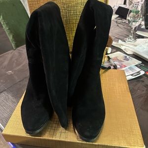 Passaggi 7522 Black Suede Knee High Boot